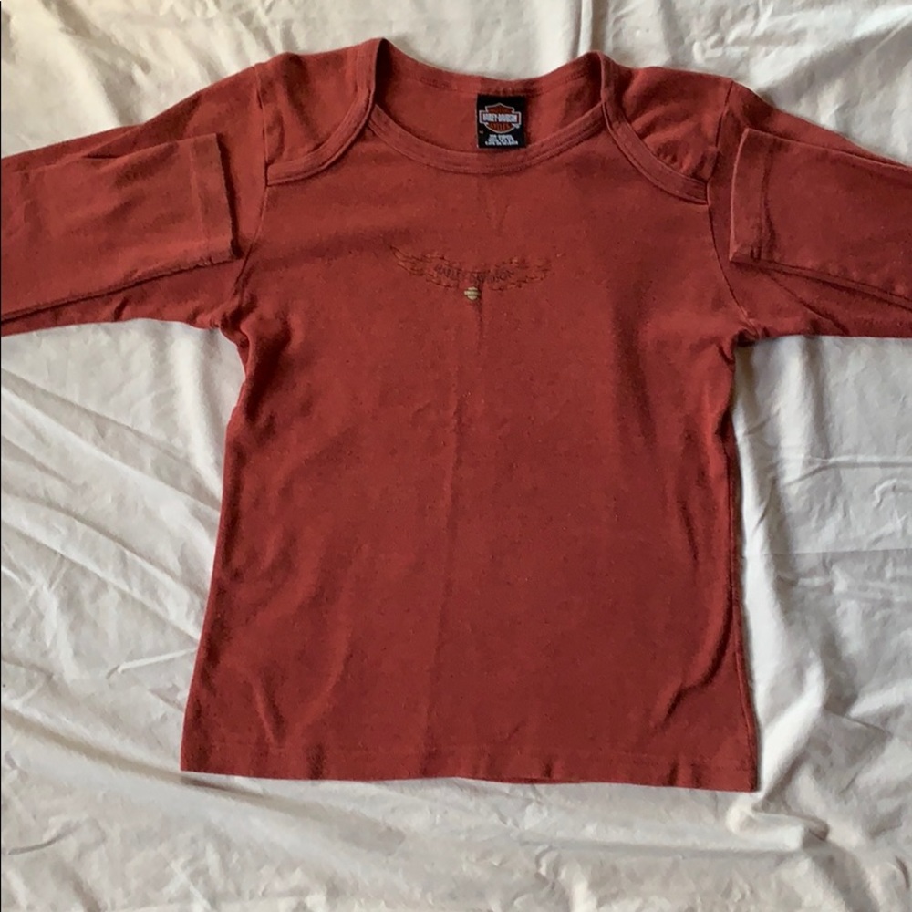 Vintage Harley Davidson Med. Red Long Sleeve